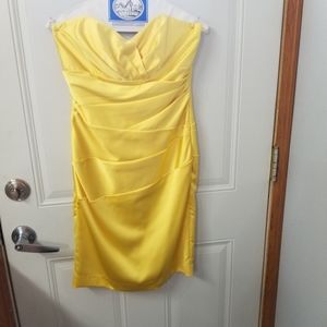 Strapless Yellow David's Bridal size 2 Dress